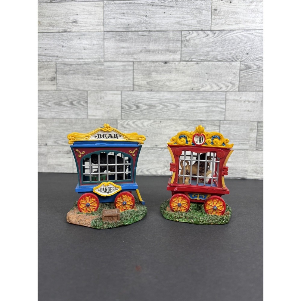 2006 Lemax Circus Animal Cages Set Of 2Bear Lion Bear 63581 NO BOX